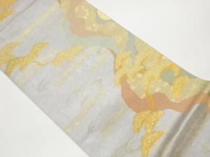 道長取に松・荒波模様織出し袋帯